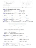 Đề kiểm tra khảo sát Toán 12 năm 2017 – 2018 trường Lý Thái Tổ