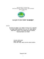 ĐÁNH GIÁ HIỆU LỰC DIỆT CỎ DẠI CỦA THUỐC GF2604 TRÊN RUỘNG LÚA SẠ VỤ THU ĐÔNG   PHƯỜNG CHÂU VĂN LIÊM, QUẬN Ô MÔN, THÀNH PHỐ CẦN THƠ 