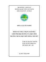 KHẢO SÁT THỰC TRẠNG GIÁO DỤC GIỚI TÍNH HỌC ĐƯỜNG CỦA HỌC SINH TRƯỜNG TRUNG HỌC PHỔ THÔNG THỦ ĐỨC