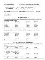 thi chọn HSG cấp tỉnh tiếng anh  lớp 12