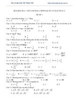 Đề kiểm tra 1 tiết chương 2 môn giải tích lớp 12 