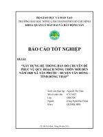 “XÂY DỰNG HỆ THỐNG BẢN ĐỒ CHUYÊN ĐỀ PHỤC VỤ QUY HOẠCH NÔNG THÔN MỚI ĐẾN  NĂM 2020 XÃ TÂN PHƯỚC  HUYỆN TÂN HỒNG  TỈNH ĐỒNG THÁP” 