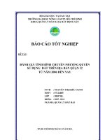 ĐÁNH GIÁ TÌNH HÌNH CHUYỂN NHƯỢNG QUYỀN SỬ DỤNG  ĐẤT TRÊN ĐỊA BÀN QUẬN 12  TỪ NĂM 2006 ĐẾN NAY   