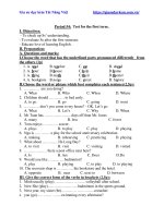 Ôn tập học kì 1 lớp 7 môn tiếng anh có đáp án 