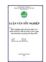 THÖÛ NGHIEÄM MOÄT SOÁ LOAÏI THÖÙC AÊN ÖÔNG NUOÂI AÁU TRUØNG TOÂM CAØNG XANH Macrobrachium rosenbergii (De Man, 1879)