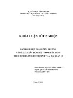  ĐÁNH GIÁ HIỆN TRẠNG MÔI TRƯỜNG VÀ ĐỀ XUẤT XÂY DỰNG HỆ THỐNG CÂY XANH  THEO ĐỊNH HƯỚNG ĐÔ THỊ SINH THÁI TẠI QUẬN 10  
