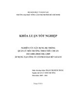   NGHIÊN CỨU XÂY DỰNG HỆ THỐNG QUẢN LÝ MÔI TRƯỜNG THEO TIÊU CHUẨN  ISO 14001:2004COR.1:2009 ÁP DỤNG TẠI CÔNG TY CỔ PHẦN BAO BÌ VAFACO    