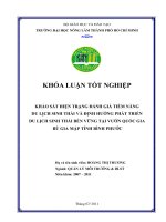 KHẢO SÁT HIỆN TRẠNG ĐÁNH GIÁ TIỀM NĂNG  DU LỊCH SINH THÁI VÀ ĐỊNH HƯỚNG PHÁT TRIỂN   DU LỊCH SINH THÁI BỀN VỮNG TẠI VƯỜN QUỐC GIA  BÙ GIA MẬP TỈNH BÌNH PHƯỚC