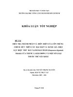 ĐIỀU TRA THÀNH PHẦN VÀ  DIỄN  BIẾN CỦA CÔN TRÙNG  CHÍCH  HÚT  TRÊN CÂY  ĐẬU BẮP VÀ  ĐÁNH  GIÁ  HIỆU LỰC DIỆT  TRỪ  RẦY XANH HAI CHẤM (Empoasca biguttula  Shiraki) CỦA THUỐC LASER 500WG VÀ MỘT SỐ LOẠI THUỐC TRỪ SÂU KHÁC 