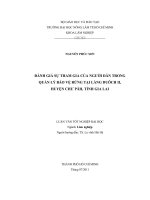     ĐÁNH GIÁ SỰ THAM GIA CỦA NGƯỜI DÂN TRONG QUẢN LÝ BẢO VỆ RỪNG TẠI LÀNG DUÔCH II,   HUYỆN CHƯ PĂH, TỈNH GIA LAI 