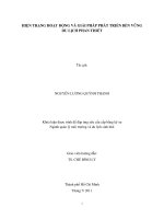 HIỆN TRẠNG HOẠT ĐỘNG VÀ GIẢI PHÁP PHÁT TRIỂN BỀN VỮNG DU LỊCH PHAN THIẾT   