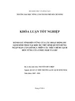                ĐÁNH GIÁ TÍNH BỀN VỮNG CỦA CÁC HOẠT ĐỘNG DU LỊCH SINH THÁI TẠI KHU DỰ TRỮ SINH QUYỂN RỪNG  NGẬP MẶN CẦN GIỜ DỰA TRÊN CÁC TIÊU CHÍ DU LỊCH BỀN VỮNG CỦA UNEP, MAB VÀ GEF 