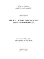   KHẢO SÁT QUY TRÌNH SẢN XUẤT VÁN MDF TẠI CÔNG TY TNHH MTV MDF VINAFOR GIA LAI   