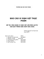 Ứng dụng vi sinh vật lên men lactic vào quy trình sản xuất sữa chua 