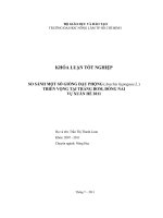   SO SÁNH MỘT SỐ GIỐNG ĐẬU PHỘNG (Arachis hypogaea L.) TRIỂN VỌNG TẠI TRẢNG BOM, ĐỒNG NAI  VỤ XUÂN HÈ 2011      