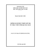 Chính sách phát triển đô thị từ thực tiễn tỉnh quảng ngãi ( Luận văn thạc sĩ)