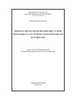 KHẢO SÁT MỘT SỐ THÀNH PHẦN HÓA HỌC VÀ HÌNH THÁI XƠ SỢI CỦA CÂY CỎ BÀNG LÀM NGUYÊN LIỆU SẢN   XUẤT BỘT GIẤY 