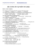 Tài liệu môn tin học lớp 6, đề cương ôn tập học kì 1 lớp 6 năm 2017 2018 