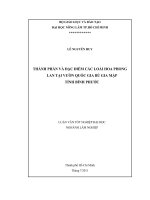   THÀNH PHẦN VÀ ĐẶC ĐIỂM CÁC LOÀI HOA PHONG LAN TẠI VƯỜN QUỐC GIA BÙ GIA MẬP  TỈNH BÌNH PHƯỚC  