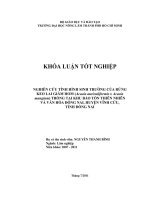     NGHIÊN CỨU TÌNH HÌNH SINH TRƯỞNG CỦA RỪNG KEO LAI GIÂM HOM (Acacia auriculiformis x Acacia  mangium) TRỒNG TẠI KHU BẢO TỒN THIÊN NHIÊN  VÀ VĂN HÓA ĐỒNG NAI, HUYỆN VĨNH CỬU,  TỈNH ĐỒNG NAI     