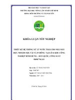 THIẾT KẾ HỆ THỐNG XỬ LÝ NƯỚC THẢI CHO NHÀ MÁY DỆT, NHUỘM SỢI, VẢI VÀ IN BÔNG  TẠI LÔ I4 KHU CÔNG  NGHIỆP MINH HƯNG – HÀN QUỐC, CÔNG SUẤT 500M 3 NGÀY 