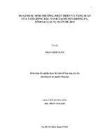 SO SÁNH SỰ SINH TRƯỞNG, PHÁT TRIỂN VÀ NĂNG SUẤT CỦA TÁM GIỐNG ĐẬU NÀNH TẠI HUYỆN KRÔNG PA,  TỈNH GIA LAI VỤ XUÂN HÈ 2011 