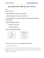 Đề cương ôn tập tiếng việt lớp 1 học kì 1 