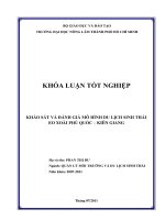 KHẢO SÁT VÀ ĐÁNH GIÁ MÔ HÌNH DU LỊCH SINH THÁI EO XOÀI PHÚ QUỐC – KIÊN GIANG   