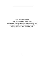 SKKN một số biện pháp NHẰM NÂNG CAO CHẤT LƯỢNG đội NGŨ GIÁO VIÊN của HIỆU TRƯỞNG THCS