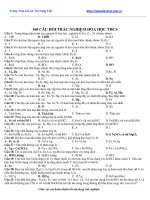 Tổng hợp bộ đề câu hỏi trắc nghiệm môn hóa PTCS 