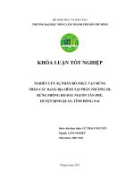   NGHIÊN CỨU SỰ PHÂN BỐ THỰC VẬT RỪNG THEO CÁC DẠNG ĐỊA HÌNH TẠI PHÂN TRƯỜNG III,   RỪNG PHÒNG HỘ ĐẦU NGUỒN TÂN PHÚ,  HUYỆN ĐỊNH QUÁN, TỈNH ĐỒNG NAI    