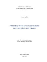 THIẾT KẾ HỆ THỐNG XỬ LÝ NƯỚC THẢI SINH HOẠT KHU DÂN CƯ HIỆP THÀNH 3    