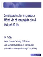 Some issues in data mining research Một số vấn đề trong nghiên cứu về khai phá dữ liệu - Hồ Tú Bảo