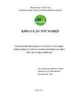    XÂY DỰNG HỆ THỐNG QUẢN LÝ AN TOÀN VÀ SỨC KHỎE NGHỀ NGHIỆP TẠI CÔNG TY CỔ PHẦN SƠN ĐỒNG NAI THEO  TIÊU CHUẨN OHSAS 18001:2007   