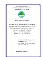 TÌM HIỂU TÌNH HÌNH ÁP DỤNG QUAN ĐIỂM  DẠY HỌC LẤY HỌC SINH LÀM TRUNG TÂM” VÀO QUÁ TRÌNH DẠY HỌC TẠI MỘT SỐ  TRƯỜNG THPT TRÊN ĐỊA BÀN   THÀNH PHỐ HỒ CHÍ MINH   