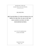 ĐIỀU TRA HỆ THỐNG CÂY THÂN GỖ NHẰM CUNG CẤP THÔNG TIN CHO CÔNG TÁC QUẢN LÍ DỮ LIỆU BẰNG MAPINFO TẠI THẢO CẦM VIÊN THÀNH PHỐ HỒ CHÍ MINH