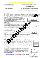 Đề HSG môn vật lý lớp 12 năm học 2011 2012   sở GDĐT vĩnh phúc   hệ chuyên   file word có lời giải chi tiết 