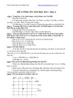 Đề cương ôn thi học kỳ 1 môn địa 6 