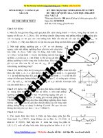 Đề thi HSG môn vật lý bảng a chính thức tỉnh gia lai 2014  2015 