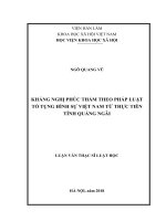 Kháng nghị phúc thẩm theo pháp luật tố tụng hình sự việt nam từ thực tiễn tỉnh quảng ngãi 