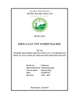 Tìm hiểu hoạt động khuyến nông của cán bộ khuyến nông xã Tân Cương  thành phố Thái Nguyên  tỉnh Thái Nguyên (Khóa luận tốt nghiệp)