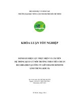 ĐÁNH GIÁ HIỆU LỰC THỰC HIỆN VÀ CẢI TIẾN HỆ THỐNG QUẢN LÝ MÔI TRƯỜNG THEO TIÊU CHUẨN ISO 14001:2004 TẠI CÔNG TY LIÊN DOANH SEPZONE LINH TRUNG (KHU II)