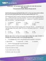 VTV7 môn tiếng anh đề thi thử + đáp án