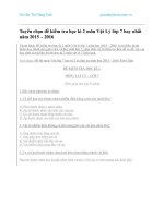 ĐỀ THI môn vật lý lớp 7 học kỳ 2 năm 2015  2016 