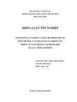 ẢNH HƯỞNG CỦA GIỐNG VÀ MẬT ĐỘ TRỒNG ĐẾN SỰ SINH TRƯỞNG VÀ NĂNG SUẤT CỦA KHOAI TÂY TRỒNG VỤ XUÂN HÈ 2011 TẠI THÀNH PHỐ ĐÀ LẠT, TỈNH LÂM ĐỒNG