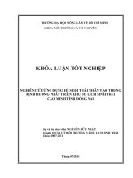 NGHIÊN CỨU ỨNG DỤNG HỆ SINH THÁI NHÂN TẠO TRONG ĐỊNH HƢỚNG PHÁT TRIỂN KHU DU LỊCH SINH THÁI   CAO MINH TỈNH ĐỒNG NAI 