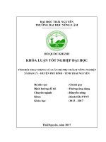 Tìm hiểu hoạt động của cán bộ phụ trách nông nghiệp xã Bảo Lý  huyên Phú Bình  tỉnh Thái Nguyên (Khóa luận tốt nghiệp)
