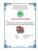 NGHIÊN CỨU VÀ ĐỀ XUẤT CÁC GIẢI PHÁP SXSH ÁP DỤNG CHO NHÀ MÁY SỮA ĐẬU NÀNH VINASOY VIỆT NAM