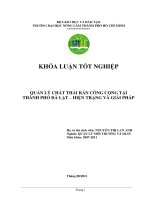 QUẢN LÝ CHẤT THẢI RẮN CÔNG CỘNG TẠI THÀNH PHỐ ĐÀ LẠT – HIỆN TRẠNG VÀ GIẢI PHÁP
