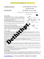 Đề HSG môn vật lý lớp 12 năm học 2011 2012   sở GDĐT hải dương   hệ không chuyên   file word có lời giải chi tiết 